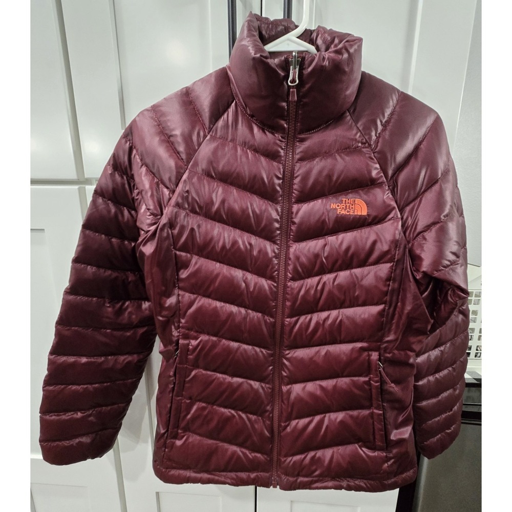 The North Face 550 Quilted Puffer Jacket Women Small Burgundy Down Coat Gorpcore